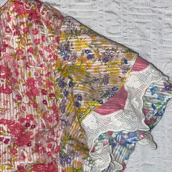 LoveShackFancy Kielle Ruffle Crop Top Floral Boho Women's Top sz Large - Picture 3 of 12